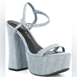 NWT Gianni Bini Babel Denim Strappy Platform Dress Sandals Sz 8